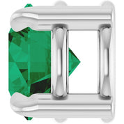 14K White 5 mm Natural Emerald Pendant