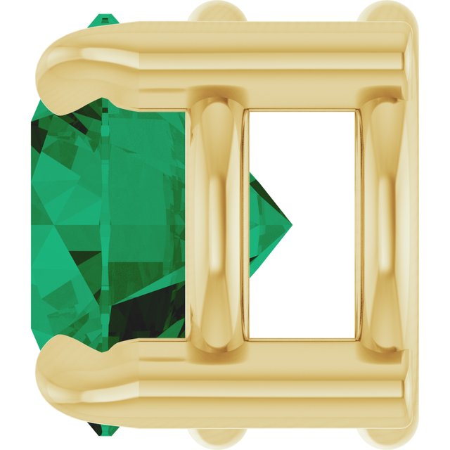 14K Yellow 5 mm Natural Emerald Pendant