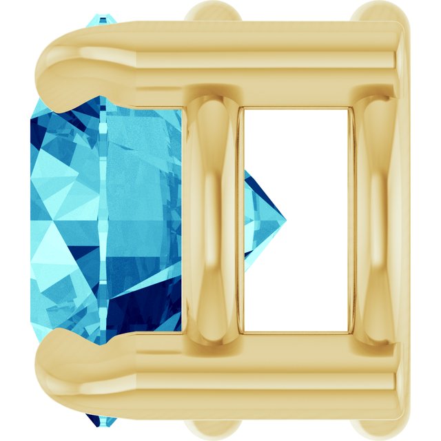 14K Yellow 5 mm Natural Blue Zircon Pendant