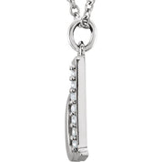 14K White .03 CTW Natural Diamond Lowercase Initial D 16" Necklace