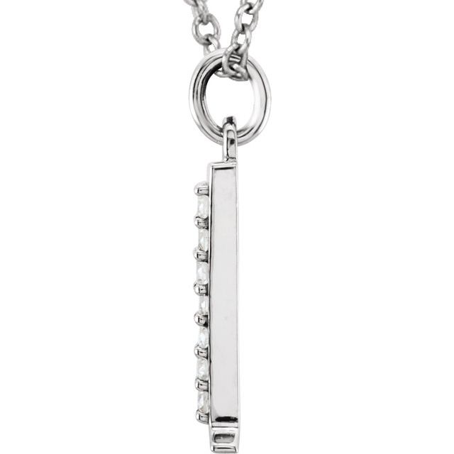 14K White .03 CTW Natural Diamond Lowercase Initial L 16" Necklace