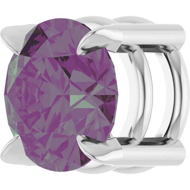 Platinum 6 mm Lab-Grown Alexandrite Pendant