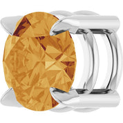 14K White 6 mm Natural Citrine Pendant