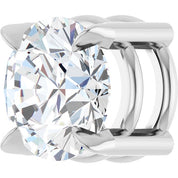 14K White 6 mm Natural White Sapphire Pendant