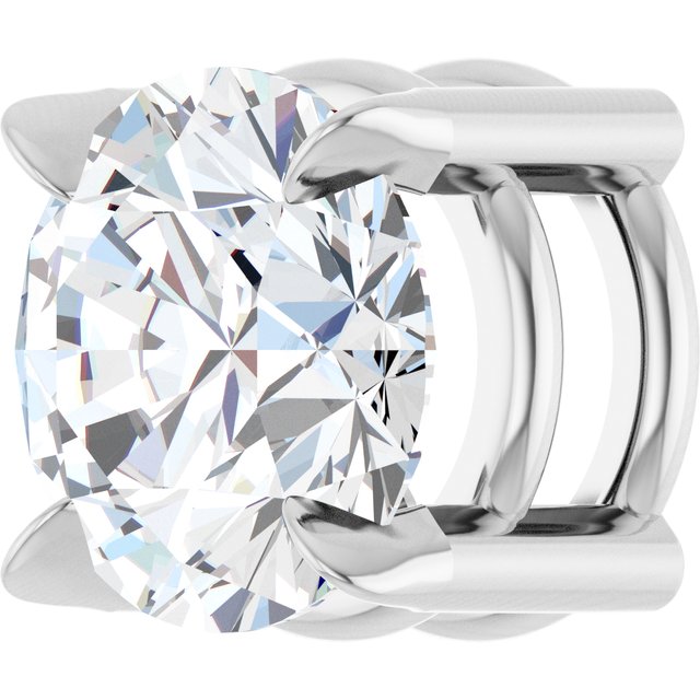 14K White 6 mm Natural White Sapphire Pendant