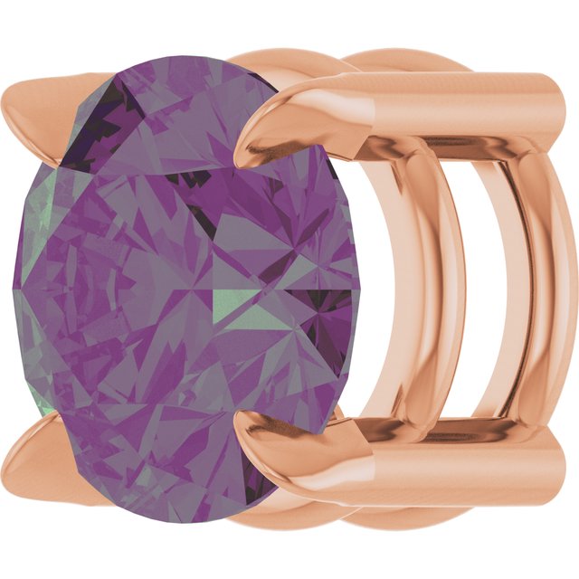 14K Rose 6 mm Lab-Grown Alexandrite Pendant