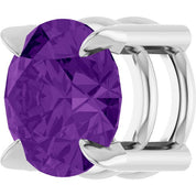 Sterling Silver 6 mm Natural Amethyst Pendant