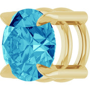 14K Yellow 6 mm Natural Blue Zircon Pendant