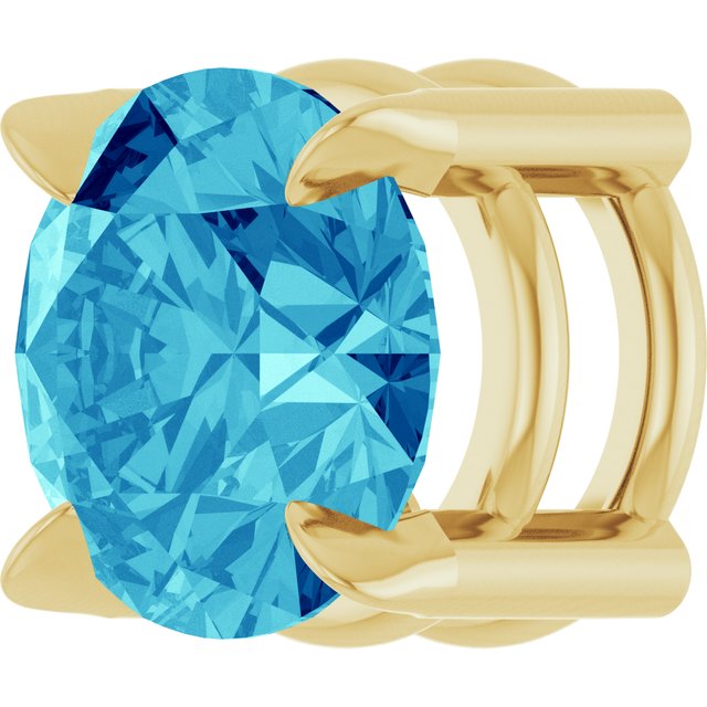 14K Yellow 6 mm Natural Blue Zircon Pendant