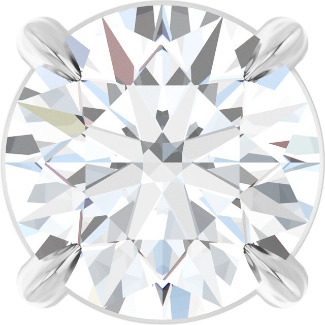 14K White 6 mm Natural White Sapphire Pendant