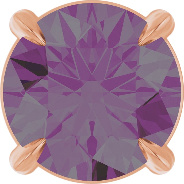14K Rose 6 mm Lab-Grown Alexandrite Pendant