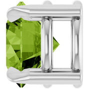 14K White 6 mm Natural Peridot Pendant