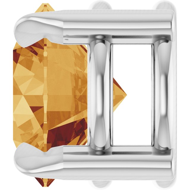 14K White 6 mm Natural Citrine Pendant