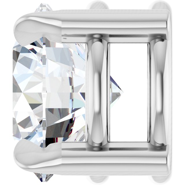 14K White 6 mm Natural White Sapphire Pendant