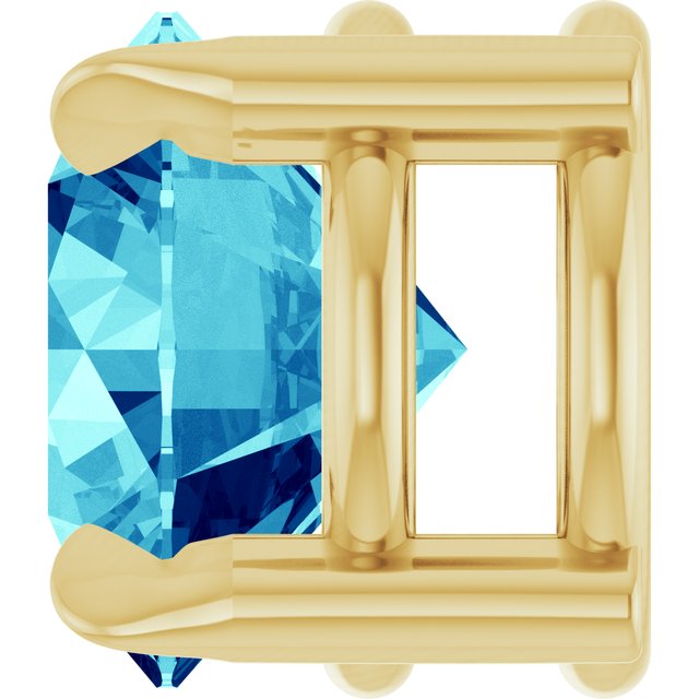 14K Yellow 6 mm Natural Blue Zircon Pendant