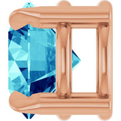 14K Rose 6 mm Natural Blue Zircon Pendant