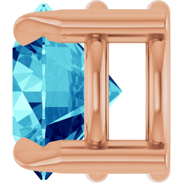 14K Rose 6 mm Natural Blue Zircon Pendant
