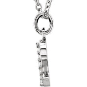 14K White .03 CTW Natural Diamond Lowercase Initial E 16" Necklace