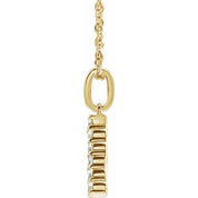 14K Yellow 1/5 CTW Lab-Grown Diamond Initial A 16-18" Necklace