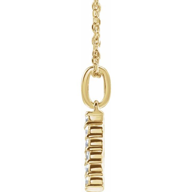 14K Yellow 1/5 CTW Lab-Grown Diamond Initial A 16-18" Necklace