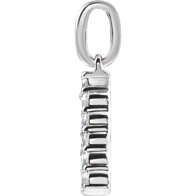 14K White 1/5 CTW Lab-Grown Diamond Initial A Pendant