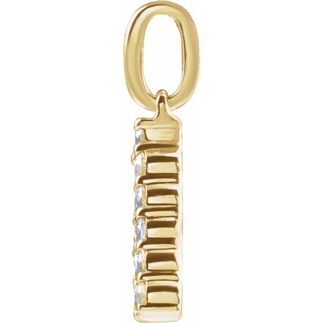 14K Yellow 1/5 CTW Lab-Grown Diamond Initial A Pendant