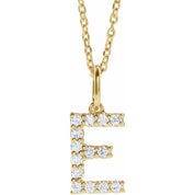 14K Yellow 1/5 CTW Lab-Grown Diamond Initial E 16-18" Necklace