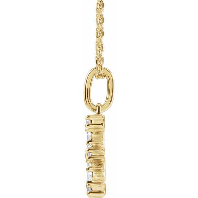 14K Yellow 1/5 CTW Lab-Grown Diamond Initial E 16-18" Necklace