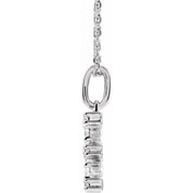 14K White 1/5 CTW Lab-Grown Diamond Initial E 16-18" Necklace