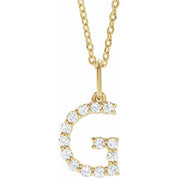14K Yellow 1/5 CTW Lab-Grown Diamond Initial G 16-18" Necklace