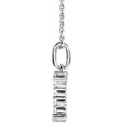 14K White 1/6 CTW Lab-Grown Diamond Initial I 16-18" Necklace