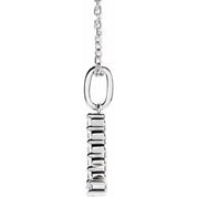 14K White 1/8 CTW Lab-Grown Diamond Initial L 16-18" Necklace