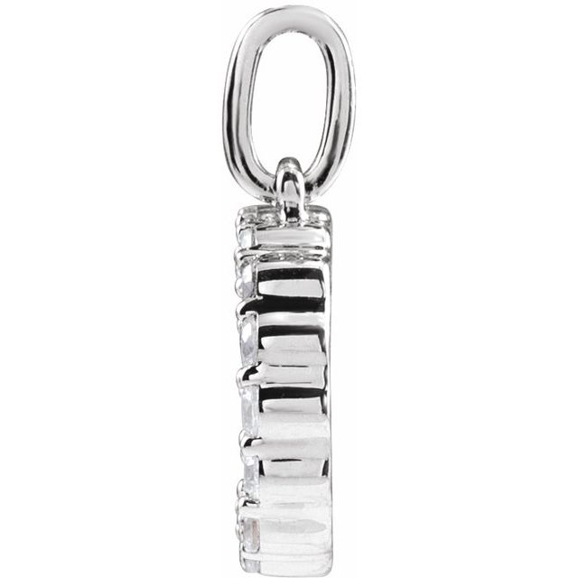 14K White 1/4 CTW Lab-Grown Diamond Initial D Pendant