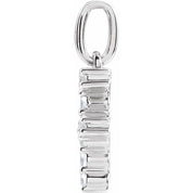 14K White 1/6 CTW Lab-Grown Diamond Initial F Pendant