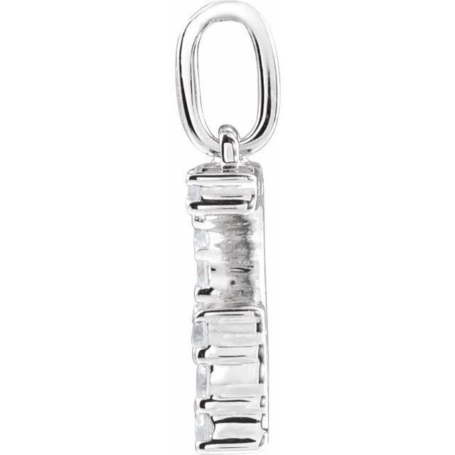 14K White 1/5 CTW Lab-Grown Diamond Initial G Pendant
