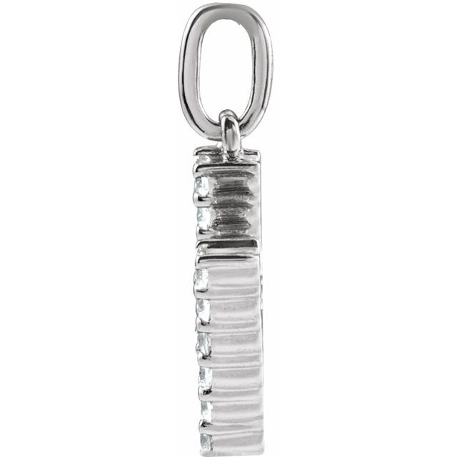 14K White 1/5 CTW Lab-Grown Diamond Initial H Pendant