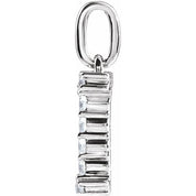 14K White 1/6 CTW Lab-Grown Diamond Initial I Pendant