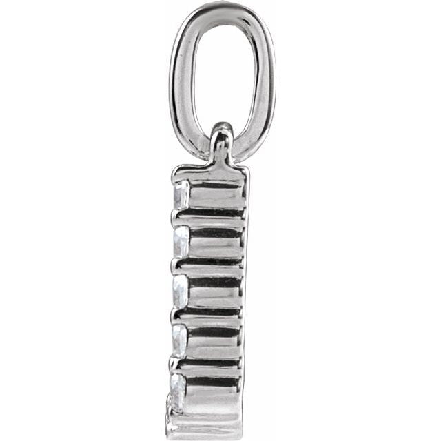 14K White 1/8 CTW Lab-Grown Diamond Initial J Pendant