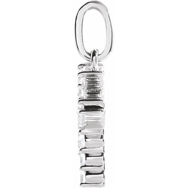 14K White 1/5 CTW Lab-Grown Diamond Initial K Pendant