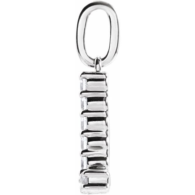 14K White 1/8 CTW Lab-Grown Diamond Initial L Pendant