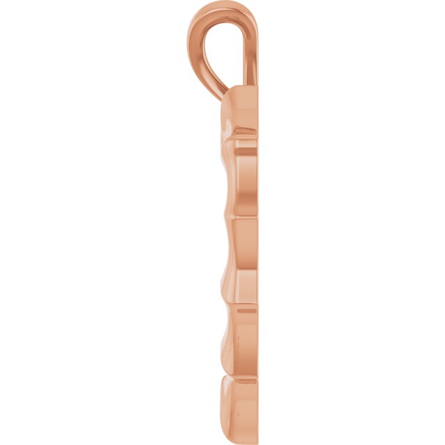 14K Rose Bamboo Heart Pendant