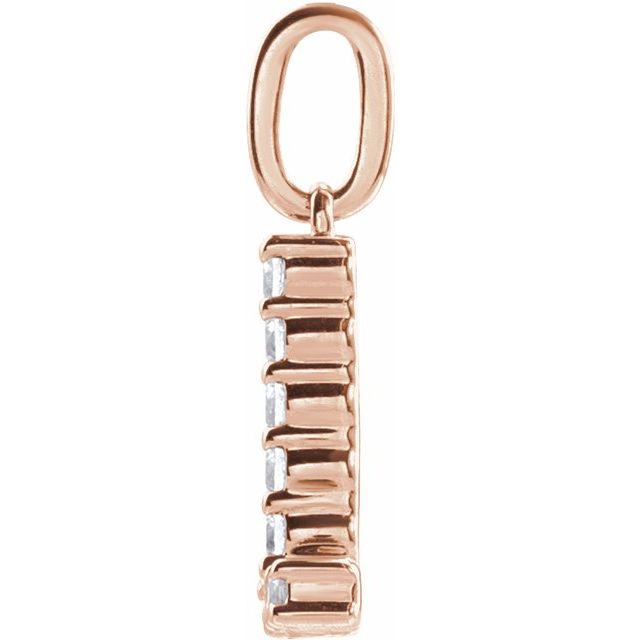 14K Rose 1/8 CTW Lab-Grown Diamond Initial L Pendant