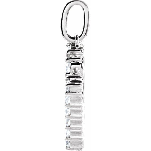 14K White 1/3 CTW Lab-Grown Diamond Initial M Pendant