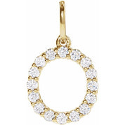 14K Yellow 1/4 CTW Lab-Grown Diamond Initial O Pendant
