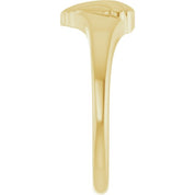 14K Yellow Ribbed Heart Ring
