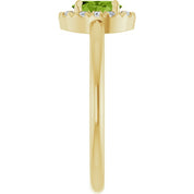 14K Yellow Natural Peridot & 1/10 CTW Natural Diamond French-Set Halo-Style Ring