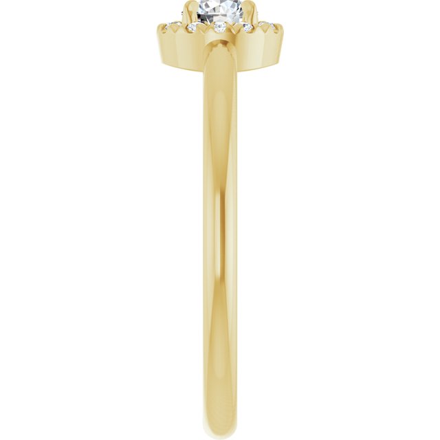14K Yellow 1/4 CTW Natural Diamond French-Set Halo-Style Ring