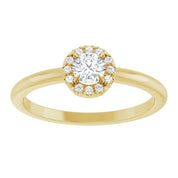 14K Yellow 1/4 CTW Natural Diamond French-Set Halo-Style Ring