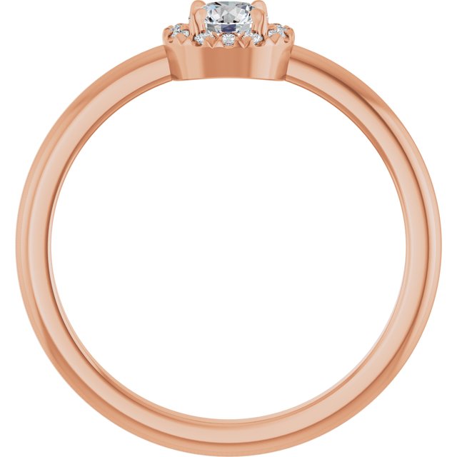 14K Rose 1/4 CTW Natural Diamond French-Set Halo-Style Ring