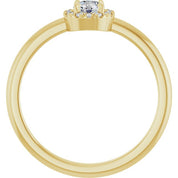 14K Yellow 1/4 CTW Natural Diamond French-Set Halo-Style Ring